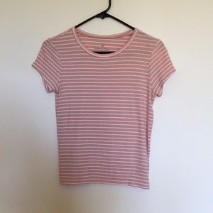 American Eagle Striped Pink Shirt